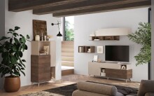 Lowboard >Morena< soft-close, Cashmere / Mercure, Holzwerkstoff - 181x67x42cm (BxHxT)