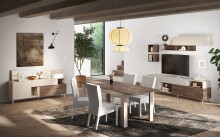 Lowboard >Morena< soft-close, Cashmere / Mercure, Holzwerkstoff - 241x67x42cm (BxHxT)