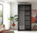 Drehtürenschrank >LOBATO< in Graphit - 101,7x225x52cm (BxHxT)