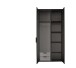 Drehtürenschrank >LOBATO< in Graphit - 101,7x225x52cm (BxHxT)