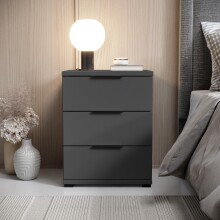 Nachtkommode >SMILLA 2< in Graphit - 46x61x42cm (BxHxT)