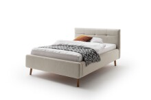 Stauraumbett >Lotte mit BK< Liegefläche 140x200cm, beige, Stellmaß: 161x105x222cm (BxHxT)