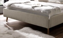 Stauraumbett >Lotte mit BK< Liegefläche 160x200cm, beige, Stellmaß: 181x105x222cm (BxHxT)