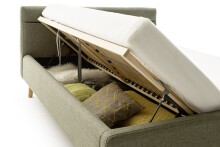 Stauraumbett >Lotte mit BK< Liegefläche 160x200cm, grün, Stellmaß: 181x105x222cm (BxHxT)