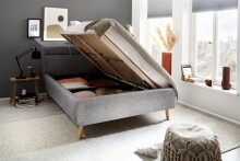 Stauraumbett >Lotte mit BK< Liegefläche 140x200cm, grau, Stellmaß: 161x105x222cm (BxHxT)