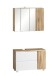 Badmöbel-Set >Paris< (2-tlg.) in weiß / Wotaneiche-Dekor - 85x195x35cm (BxHxT)