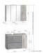 Badmöbel-Set >Paris< (2-tlg.) in grau / Wotaneiche-Dekor - 85x195x35cm (BxHxT)