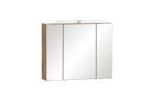 Badmöbel-Set >Paris< (2-teilig) in Betongrau / Wotaneiche - 80x195x47cm (BxHxT)