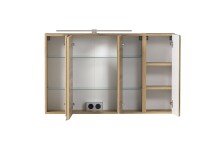 Badmöbel-Set >Paris< (2-teilig) in grau / Wotaneiche-Dekor - 105x195x47 (BxHxT)