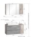 Badmöbel-Set >Paris< (2-teilig) in grau / Wotaneiche-Dekor - 105x195x47 (BxHxT)