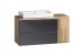 Badmöbel-Set >Paris< (2-teilig) in grau / Wotaneiche-Dekor - 105x195x47 (BxHxT)