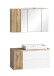 Badmöbel-Set >Paris< (2-teilig) in weiß / Wotaneiche-Dekor - 105x195x47 (BxHxT)