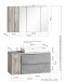 Badmöbel-Set >Paris< (2-tlg.) in Betongrau / Wotaneiche - 105x195x47cm (BxHxT)