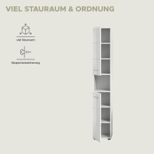 Hochschrank >Ice< in Weiß / Weiß Hochglanz - 30x185x30cm (BxHxT)