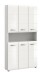Stauraumschrank >Ice< in Weiß / Weiß Hochglanz - 90x185x30cm (BxHxT)