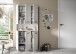 Stauraumschrank >Ice< in Weiß / Weiß Hochglanz - 90x185x30cm (BxHxT)