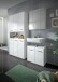 Stauraumschrank >Ice< in Weiß / Weiß Hochglanz - 90x185x30cm (BxHxT)