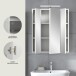 Badezimmerspiegelschrank >Ice< in Weiß / Weiß Hochglanz - 60x55x46cm (BxHxT)