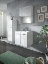 Waschtisch-Set >Ice< in Weiß / Weiß Hochglanz - 60x55x46cm (BxHxT)
