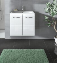 Waschtisch-Set >Ice< in Weiß / Weiß Hochglanz - 60x55x46cm (BxHxT)