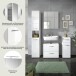 Badezimmer-Set >Ice< in Weiß / Weiß Hochglanz - 150x185x30cm (BxHxT)