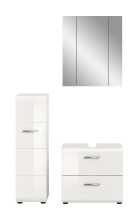 Badezimmer-Set >Ice< in Weiß / Weiß Hochglanz - 105x185x30cm (BxHxT)