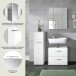 Badezimmer-Set >Ice< in Weiß / Weiß Hochglanz - 105x185x30cm (BxHxT)