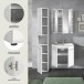 Badezimmer-Set >Ice< in Weiß / Weiß Hochglanz - 105x185x46cm (BxHxT)