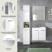 Badezimmer-Set >Ice< in Weiß / Weiß Hochglanz - 105x185x46cm (BxHxT)
