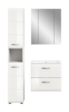 Badezimmer-Set >Ice< in Weiß / Weiß Hochglanz - 105x185x46cm (BxHxT)