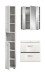 Badezimmer-Set >Ice< in Weiß / Weiß Hochglanz - 105x185x46cm (BxHxT)