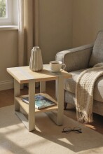Beistelltisch >47777< in eiche / grau - 45x45x45cm...