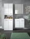 Badezimmer-Set >Ice< in Weiß / Weiß Hochglanz - 135x185x46cm (BxHxT)