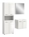 Badezimmer-Set >Ice< in Weiß / Weiß Hochglanz - 135x185x46cm (BxHxT)