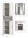 Badezimmer-Set >Ice< in Weiß / Weiß Hochglanz - 135x185x46cm (BxHxT)