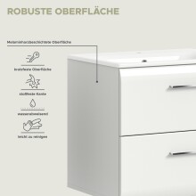 Badezimmer-Set >Ice< in Weiß / Weiß Hochglanz - 105x185x46cm (BxHxT)