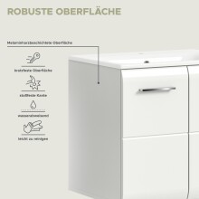 Badezimmer-Set >Ice< in Weiß / Weiß Hochglanz - 60x185x46cm (BxHxT)