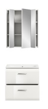 Badezimmer-Set >Ice< in Weiß / Weiß Hochglanz - 60x185x46cm (BxHxT)