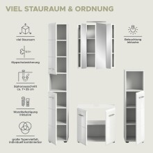 Badezimmer-Set >Ice< in Weiß / Weiß Hochglanz - 150x185x30cm (BxHxT)
