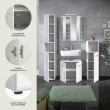 Badezimmer-Set >Ice< in Weiß / Weiß Hochglanz - 150x185x30cm (BxHxT)