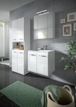 Badezimmer-Set >Ice< in Weiß / Weiß Hochglanz - 135x185x46cm (BxHxT)