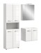 Badezimmer-Set >Ice< in Weiß / Weiß Hochglanz - 135x185x46cm (BxHxT)