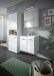 Badezimmer-Set >Ice< in Weiß / Weiß Hochglanz - 135x185x46cm (BxHxT)
