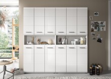 Badezimmer-Set >Ice< in Weiß / Weiß Hochglanz - 180x185x30cm (BxHxT)