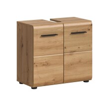 Waschbeckenunterschrank >Ice< in artisan oak -...