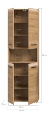 Hochschrank >Ice< in artisan oak - 60x185x30cm (BxHxT)