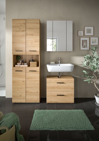 Badezimmer-Set >Ice< in artisan oak - 135x185x30cm (BxHxT)