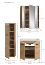 Badezimmer-Set >Ice< in artisan oak - 105x185x46cm (BxHxT)