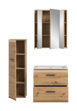 Badezimmer-Set >Ice< in artisan oak - 105x185x46cm (BxHxT)