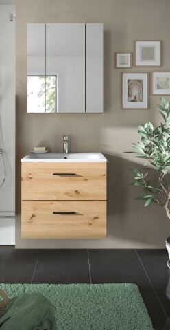 Badezimmer-Set >Ice< in artisan oak - 60x185x46cm (BxHxT)